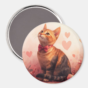 Abyssiniskt katt med Ro - Alla hjärtans dag Magnet