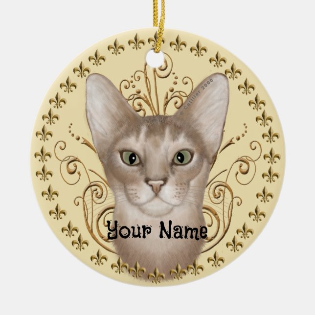 Abyssinsk Fleur De Lis-ornament Julgransprydnad Keramik (Framsidan)