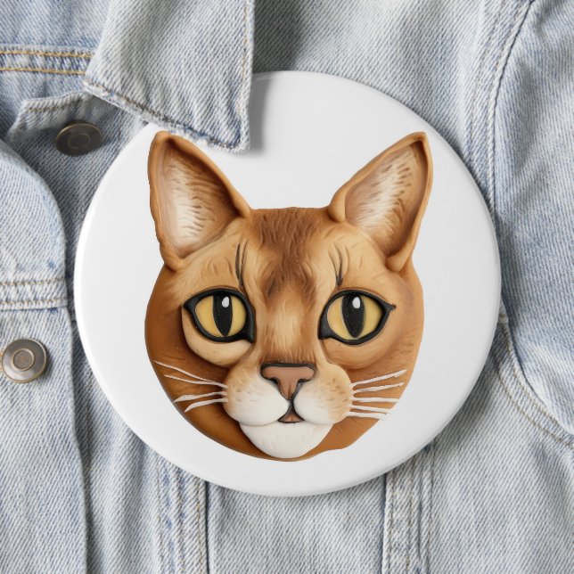 Abyssinsk katt 3D-inspirerad Knapp (In Situ)