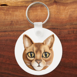 Abyssinsk katt 3D-inspirerad Nyckelring