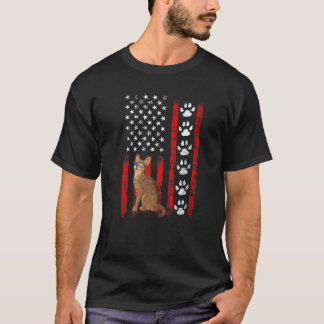 Abyssinsk katt 4 juli patriotisk amerikansk flagga t shirt