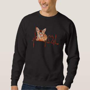 Abyssinsk katt hjärtslag EKG Jag älskar min Aby k Lång Ärmad Tröja
