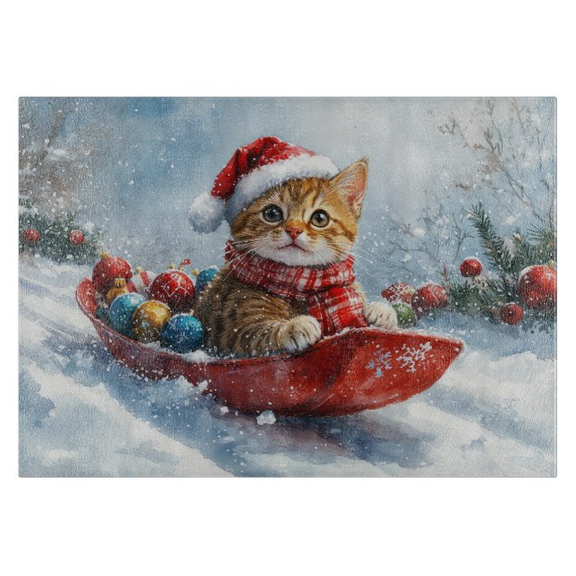 Abyssinsk katt i släde Låt det snöa jul (Framsidan)