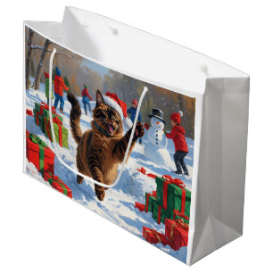 Abyssinsk katt jul firande snöscen