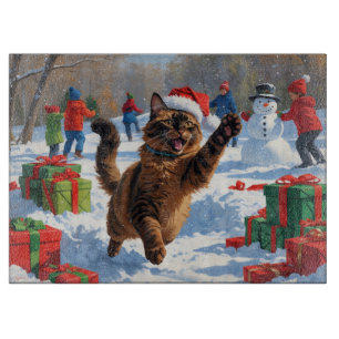 Abyssinsk katt jul firande snöscen