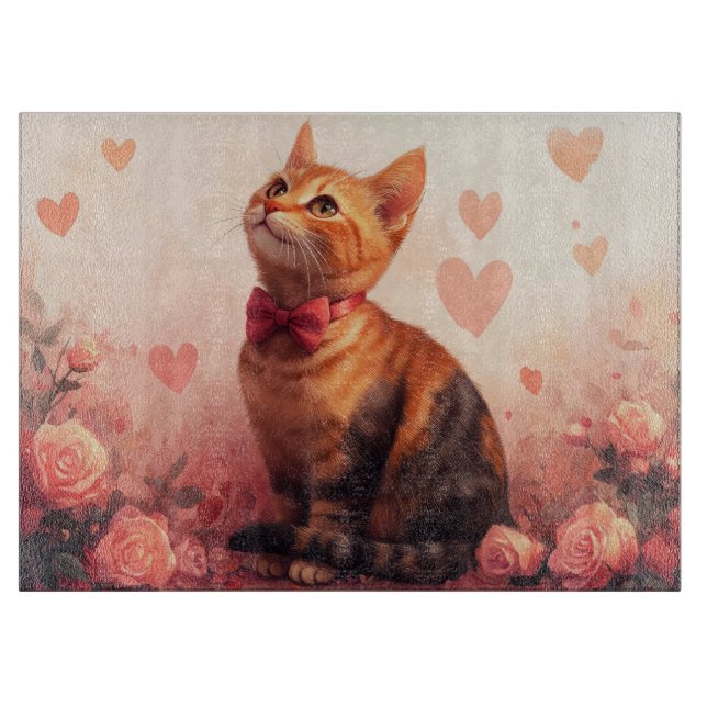 Abyssinsk katt med rosor - Alla hjärtans dag  (Framsidan)