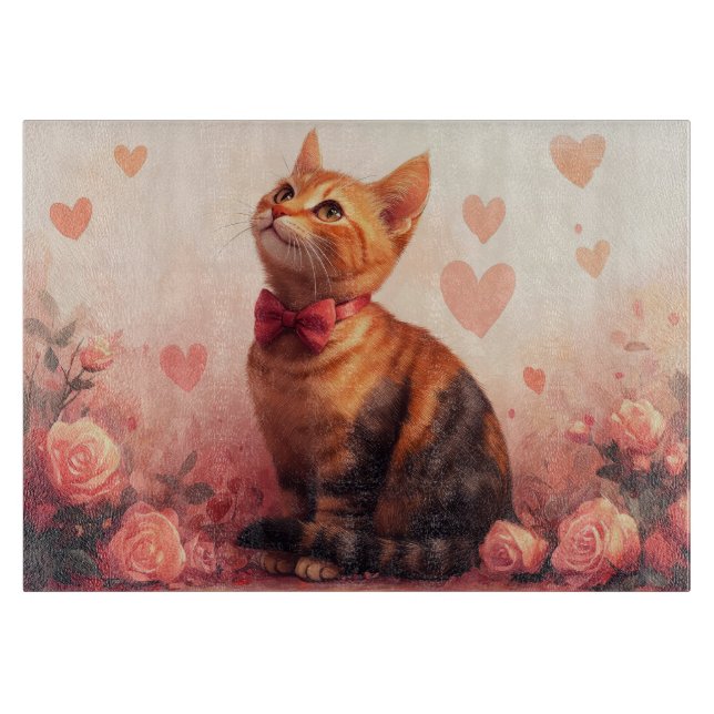 Abyssinsk katt med rosor - Alla hjärtans dag (Framsidan)