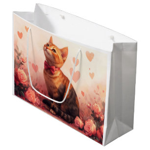Abyssinsk katt med rosor - Alla hjärtans dag