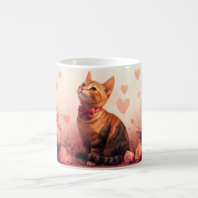 Abyssinsk katt med rosor - Alla hjärtans dag Kaffemugg (Center)