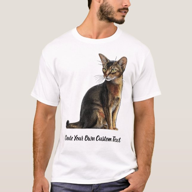 Abyssinsk katt Skapa din egen anpassade text  T Shirt (Framsida)