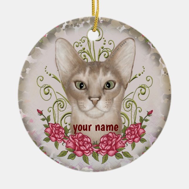Abyssinsk kattrosor anpassat namn Ornament (Framsidan)