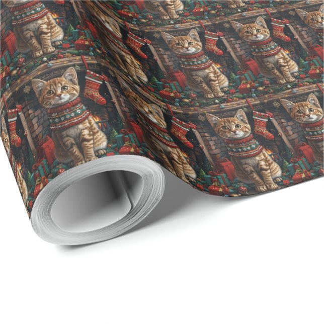 Abyssinsk med julklappar Eldstad Presentpapper (Rulle Hörn)