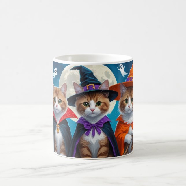 Abyssinska katter Pumpa Halloween Roligt Kaffemugg (Center)