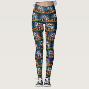 Abyssinska katter Pumpa Halloween Roligt Leggings