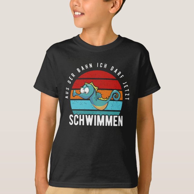 Abzeichen Frühschwimmer Lustiges Seepferdchen T Shirt (Framsida)