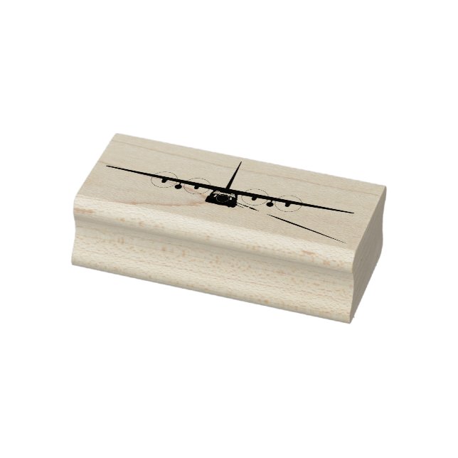 AC-130 Gunship Airlift Flygplan Front Wood Frimärk Stämpel (Stämpel)