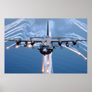 AC-130H Specterjetroner, strålkanter och strålar Poster