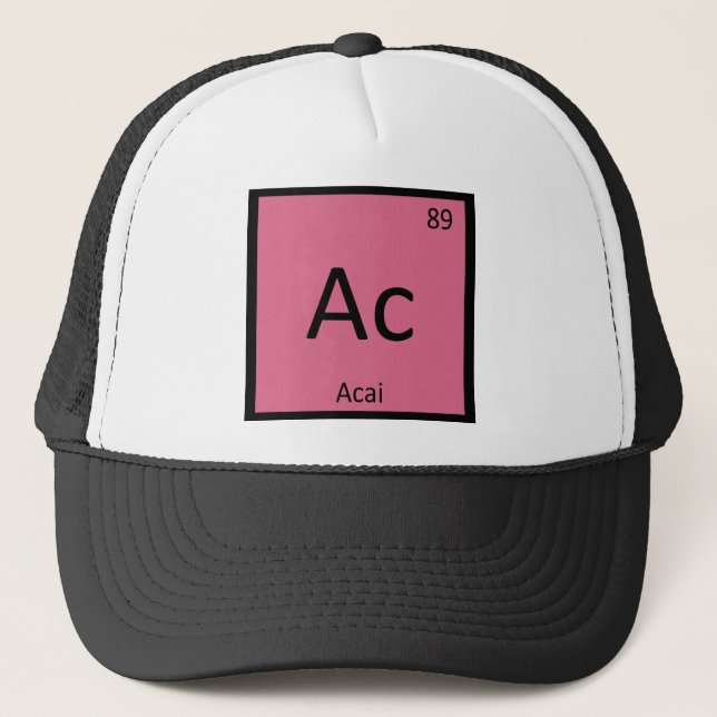 Ac - Acai Bär Kemi Periodiska Systemet Symbol Truckerkeps (Framsida)
