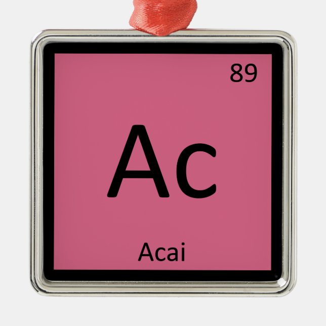 Ac - Acai Berry Chemistry Periodic Bord Symbol Julgransprydnad Metall (Framsidan)