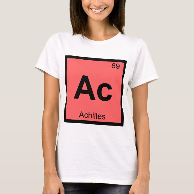 Ac - Akilles Grekisk kemi Periodiska systemet Tee Shirt (Framsida)