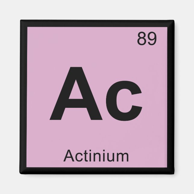 Ac - Aktinium Kemi Periodiska Systemet Symbol Magnet (Framsidan)