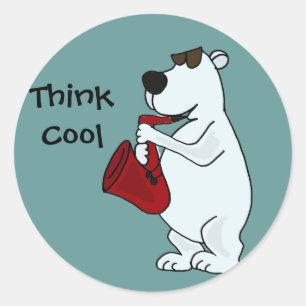 AC- Coola Polar Bear som spelar axofonTecknaden Runt Klistermärke