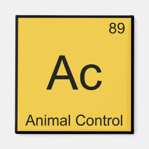 Ac - Djurkontroll Kemi Element Symbol T-shirt Magnet