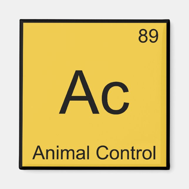 Ac - Djurkontroll Kemi Element Symbol T-shirt Magnet (Framsidan)