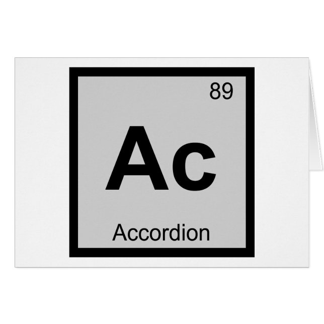 Ac - Dragspel Musik Kemi Periodiska Systemet Hälsningskort (Framsidan Horizontal)