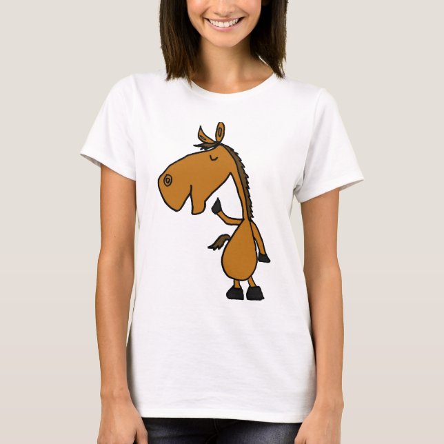 AC- Funny Horse Tecknad Shirt Tee Shirt (Framsida)