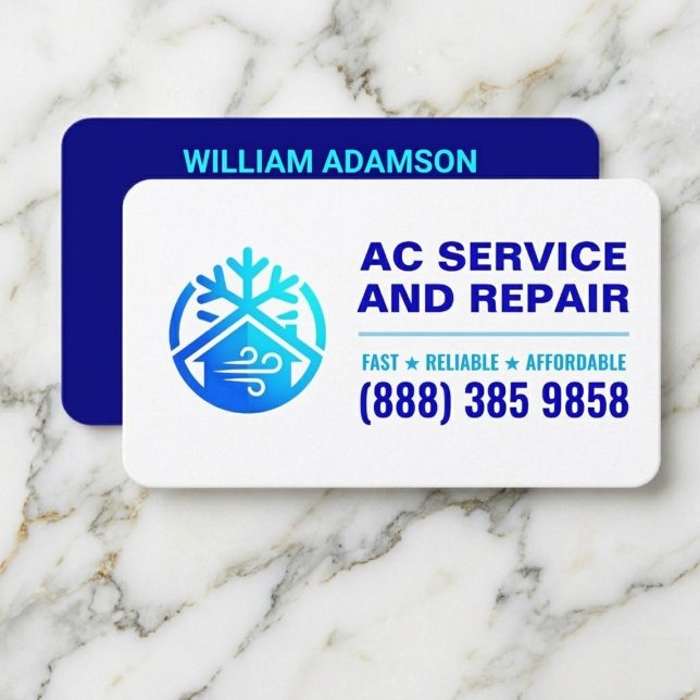 AC Installations Reparationstjänst | Luftkondition Visitkort (Business card for maintenance and installation of air conditioning)