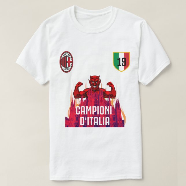 AC Milan Campione d_Italia Scudetto T Shirt (Design framsida)