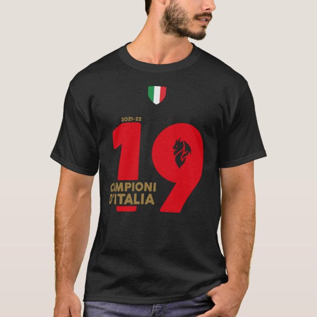 AC Milan CAMPIONI D&X27;ITALIA Champions of Italie T Shirt (Framsida)
