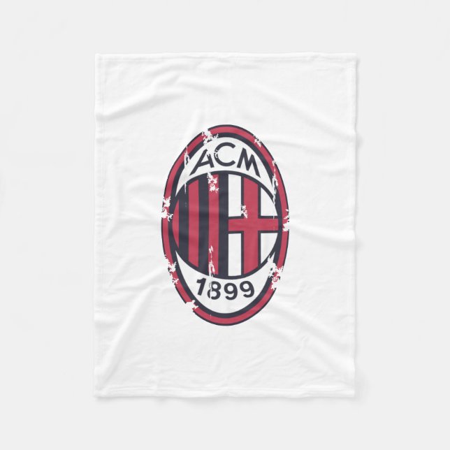 Ac milan retro-märkt fleecefilt (Framsidan)