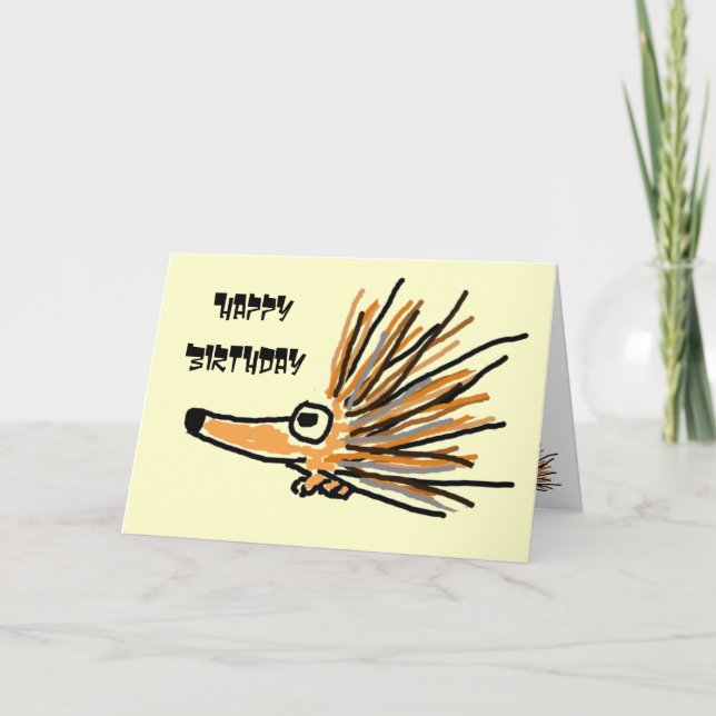 AC-prickly Porcupine Birthday Card Kort (Framsida)