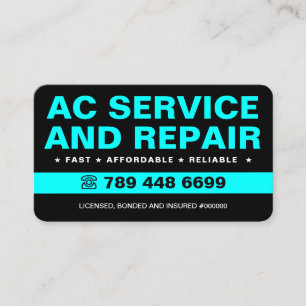 AC-service, reparation och installation av luftkon Visitkort
