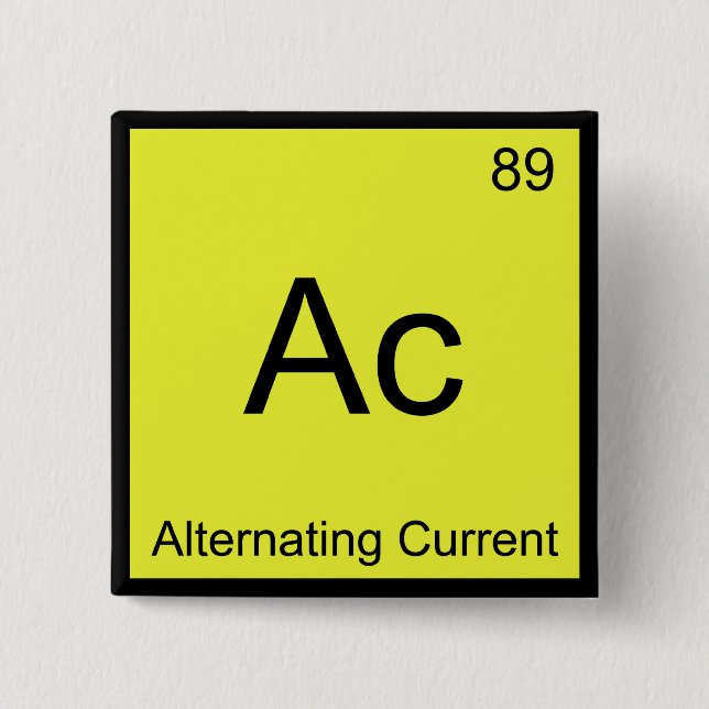 Ac - Växelström Kemiskt elementsymbol Knapp (Framsida)