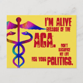 ACA mitt liv ditt Politik-vykort Vykort