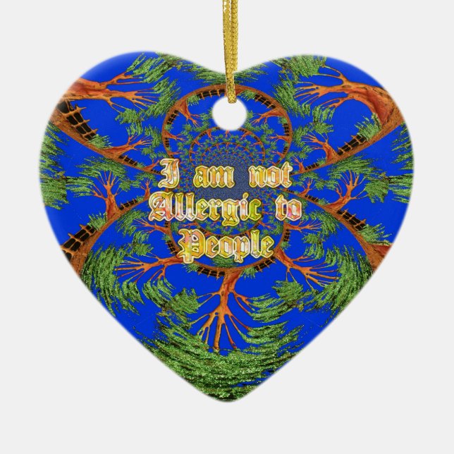 Acacia Alchemy: Jag är inte allergisk mot människo Julgransprydnad Keramik (Framsidan)