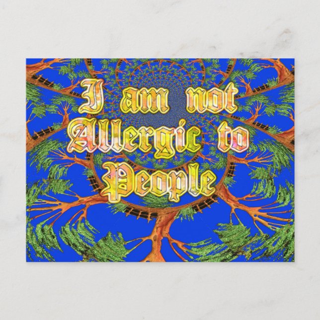Acacia Alchemy: Jag är inte allergisk mot människo Vykort (Framsida)