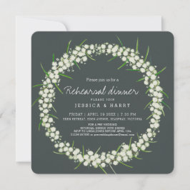 Acacia art Blommor grönt före bröllop-repetition Inbjudningar