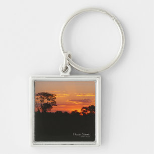 Acacia Sunset Fyrkantig Silverfärgad Nyckelring