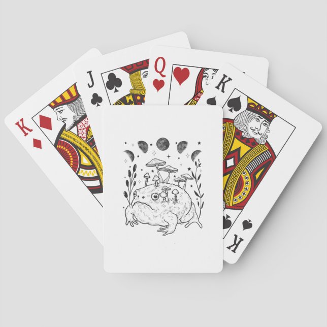 Academia Moon Witchy Goblincore Aesthetic Frog Casinokort (Baksidan)