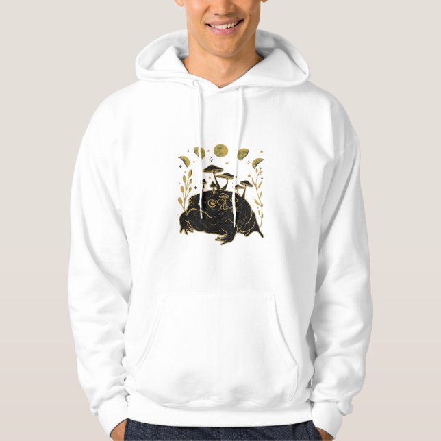 Academia Moon Witchy Goblincore Aesthetic Frog Cla Hoodie (Framsida)