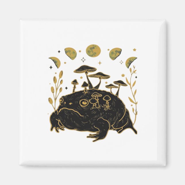 Academia Moon Witchy Goblincore Aesthetic Frog Cla Magnet (Framsidan)