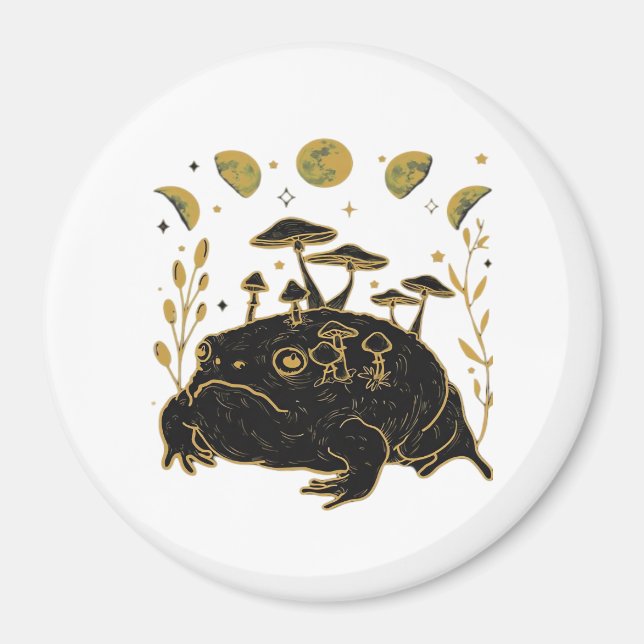 Academia Moon Witchy Goblincore Aesthetic Frog Cla Magnet (Framsidan)