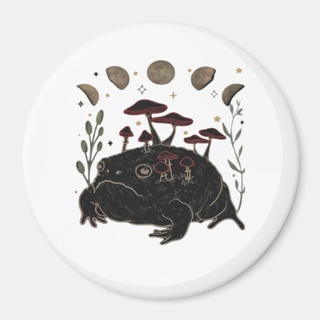 Academia Moon Witchy Goblincore Estetisk Groda Cla Magnet (Framsidan)