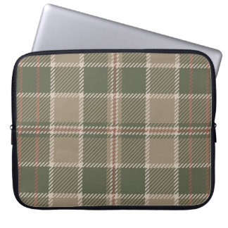 Academia Taupe och Grönt Tartan Laptop Fodral