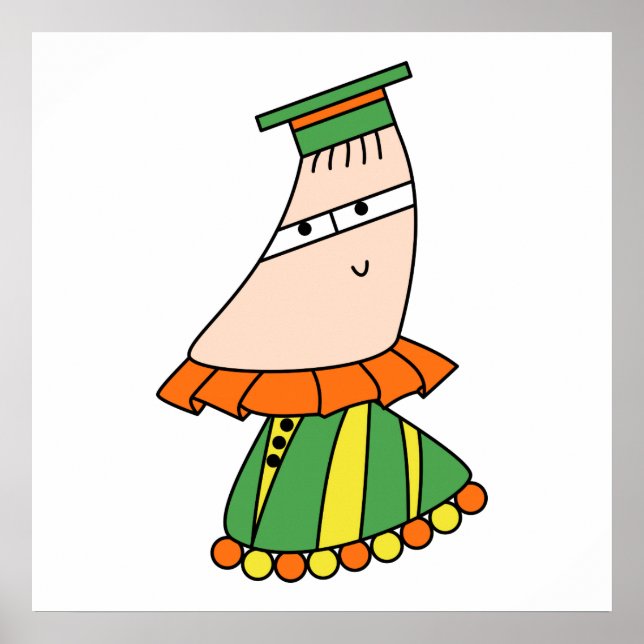 Academic dress kawaii tecknade figurer poster (Framsidan)