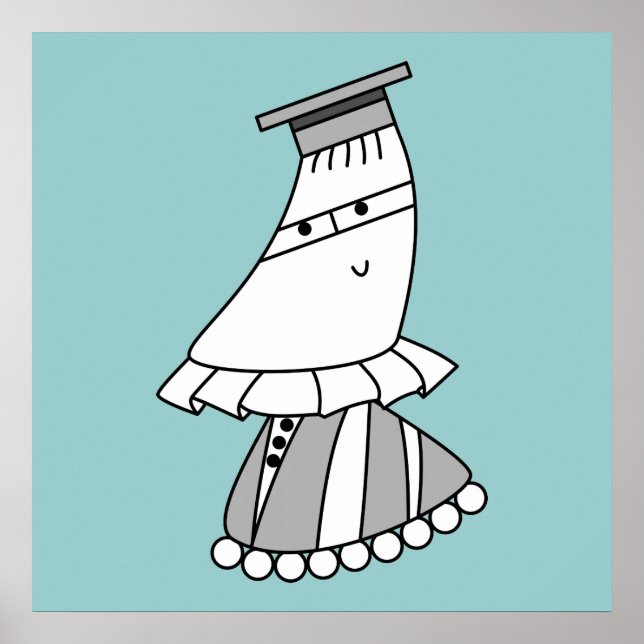 Academic dress kawaii tecknade figurer poster (Framsidan)